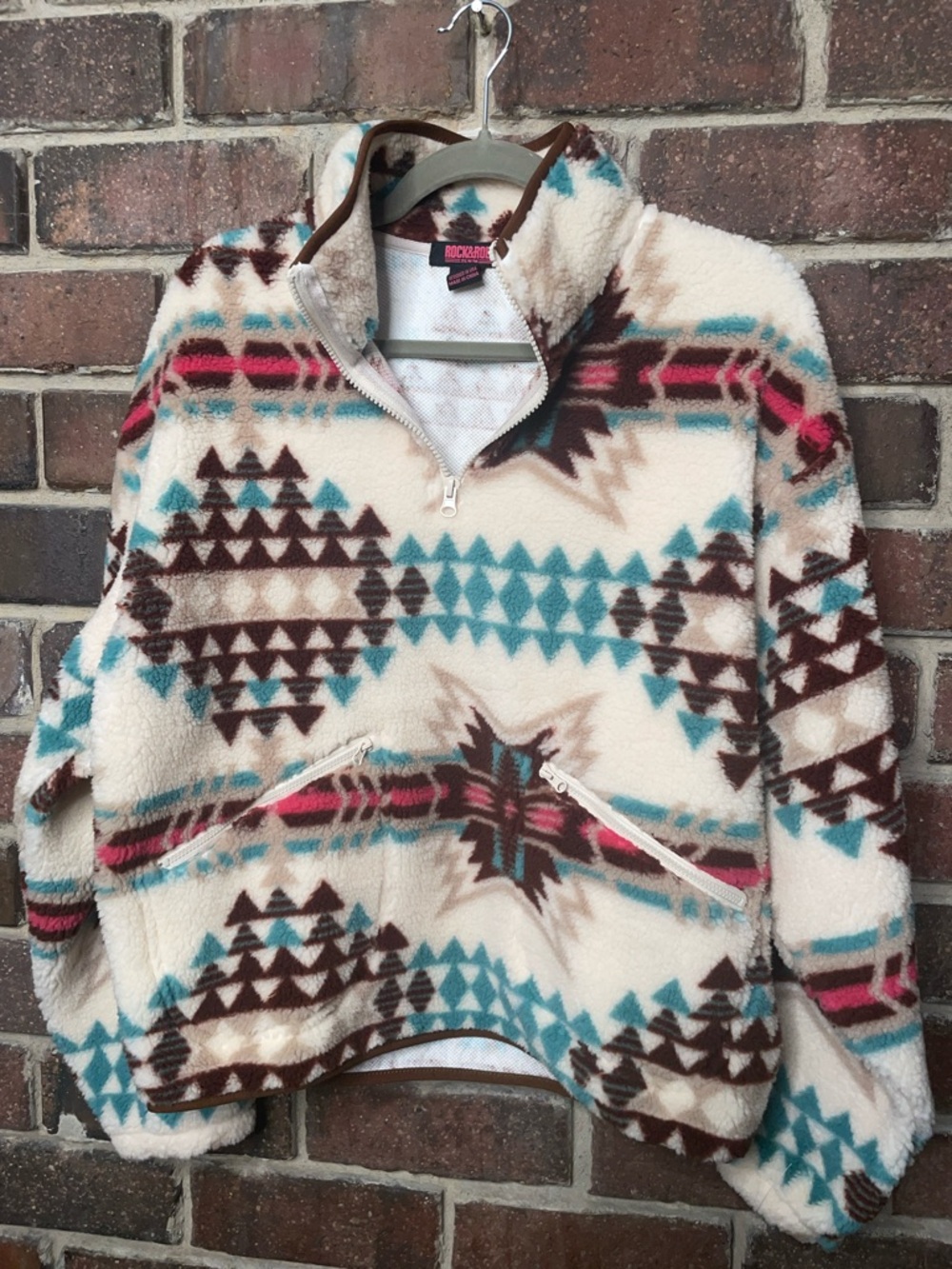 Rock And Roll Denim AZTEC SHERPA PULLOVER NWT size M